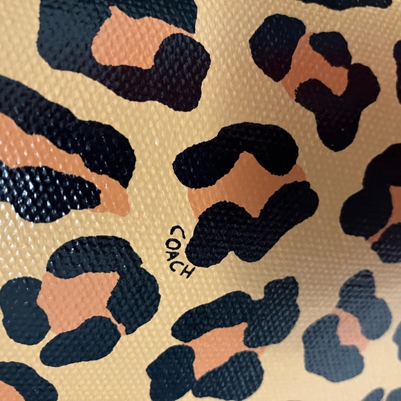 COACH Leopard/Solid Black Rain Boots with Gold Coach Grommets, Black/Gold Laces - Picture 4 of 16